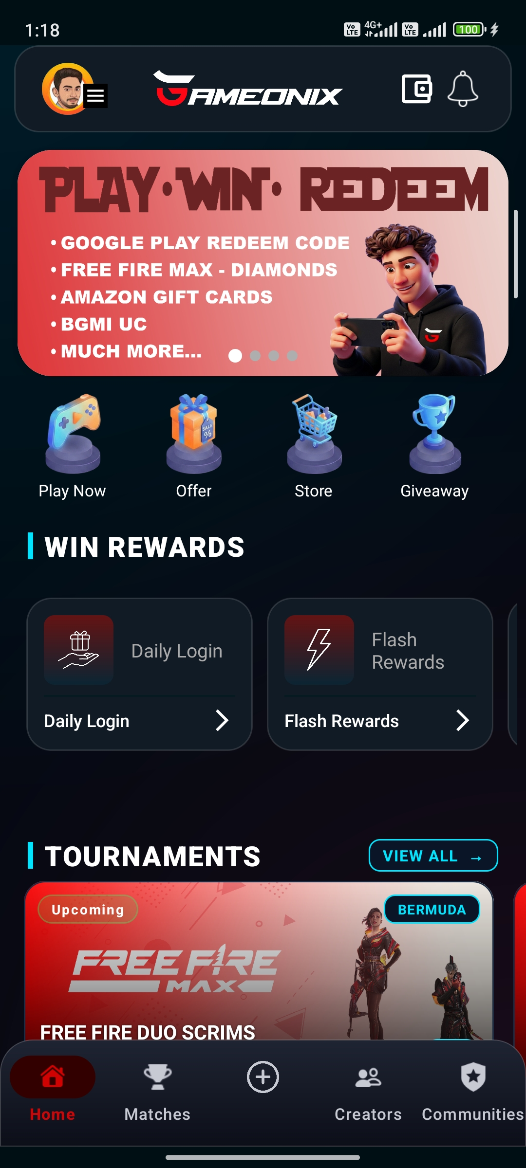 Gameonix App Preview